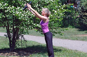 Sue Peterson Doing Pilates Workout